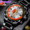 Custom Name Cleveland Browns NFL Black Stainless Steel Watch Gifts For Fans