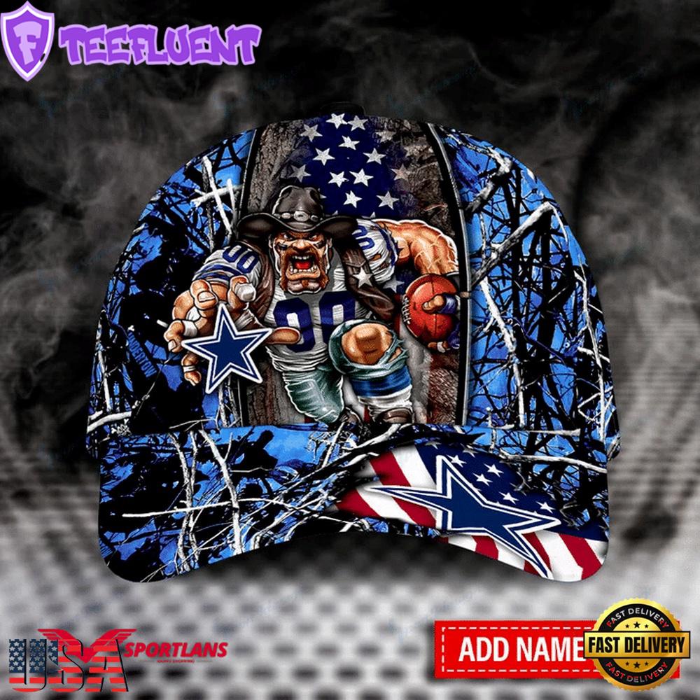 Custom Name Dallas Cowboys Mascot Nfl Sport Baseball Cap