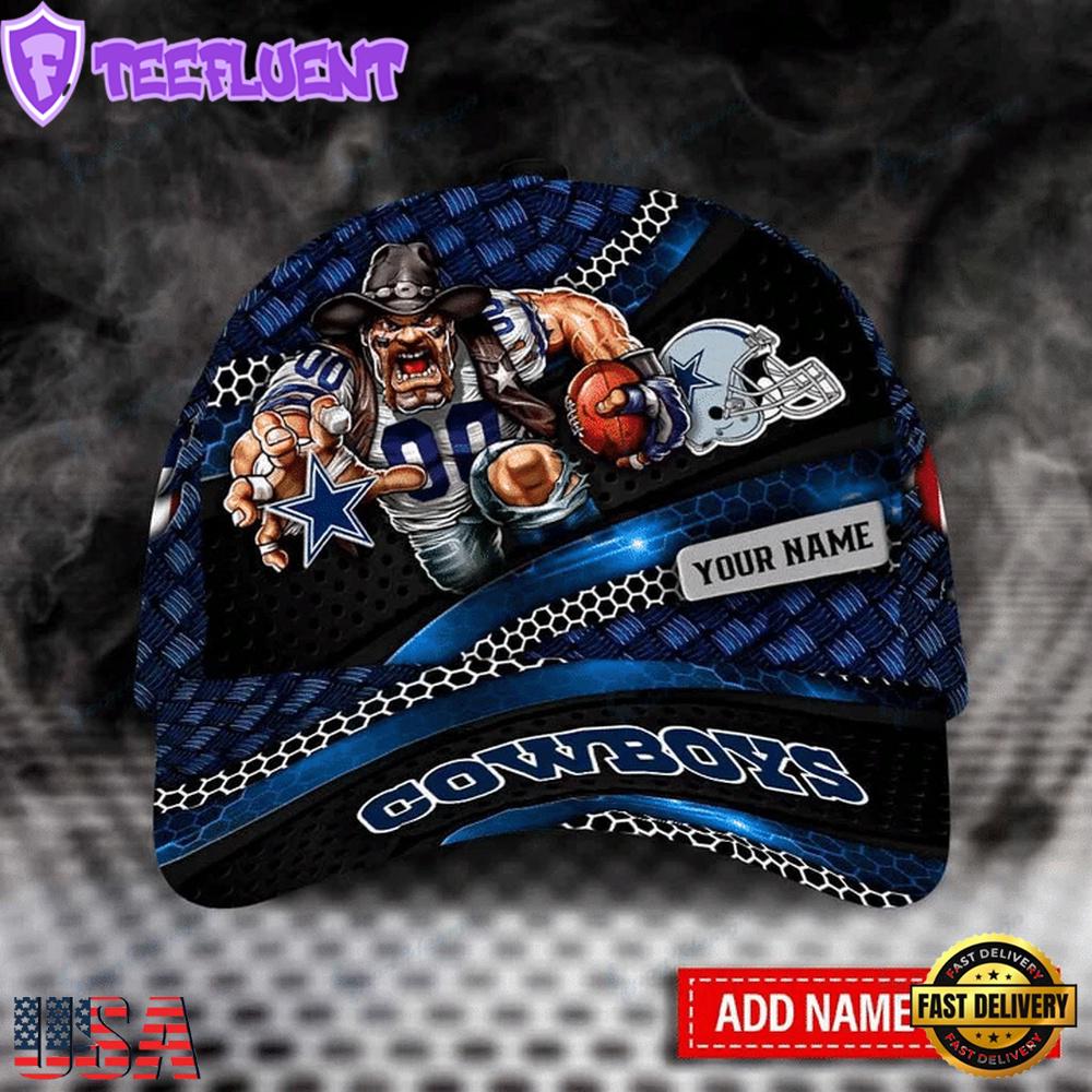 Custom Name Dallas Cowboys Mascot Nfl Team Sport Baseball Cap