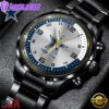 Custom Name Dallas Cowboys NFL Black Stainless Steel Watch Gifts For Fans