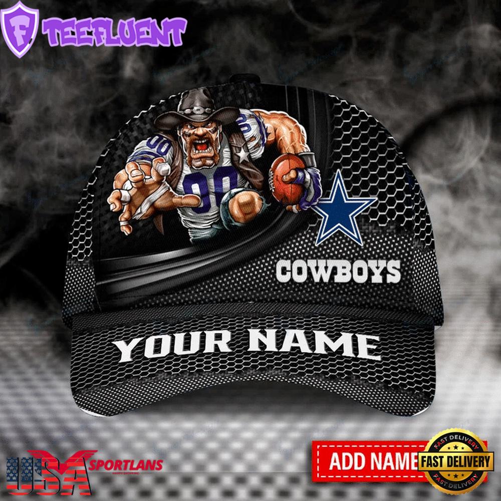 Custom Name Dallas Cowboys NFL Mascot Baseball Cap