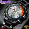 Custom Name Denver Broncos NFL Black Stainless Steel Watch Gifts For Fans