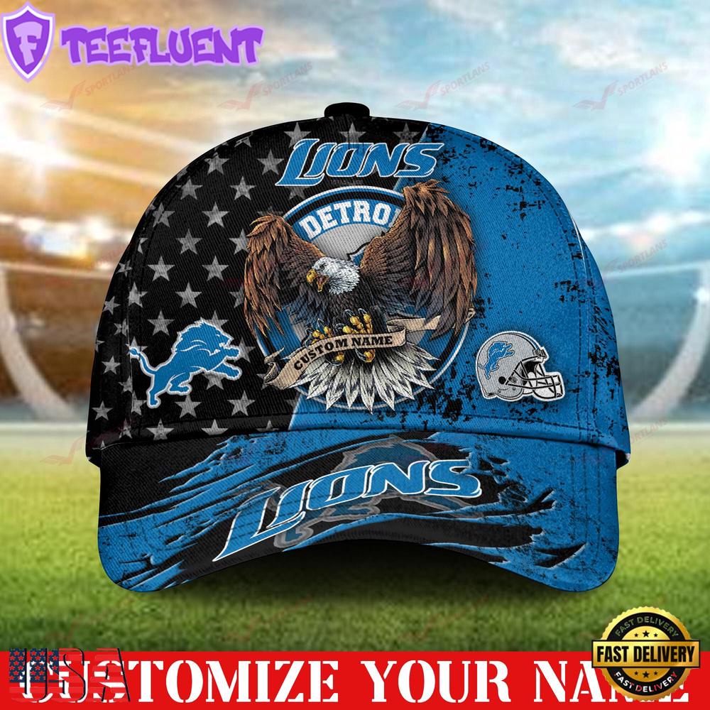 Custom Name Detroit Lions NFL 3D Classic Baseball Cap Classic Cap