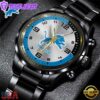 Custom Name Detroit Lions NFL Black Stainless Steel Watch Gifts For Fans