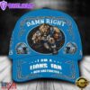 Custom Name Detroit Lions NFL Mascot Damn Right Sport Baseball Cap