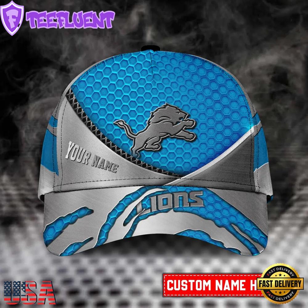 Custom Name Detroit Lions NFL Team Classic Baseball Cap