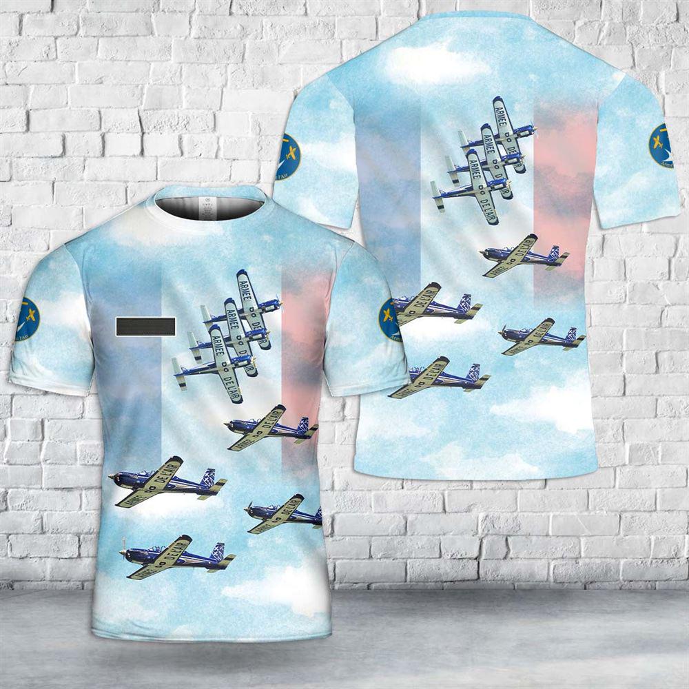 Custom Name French Air and Space Force Cartouche Dor? aerobatic display team T-Shirt 3D
