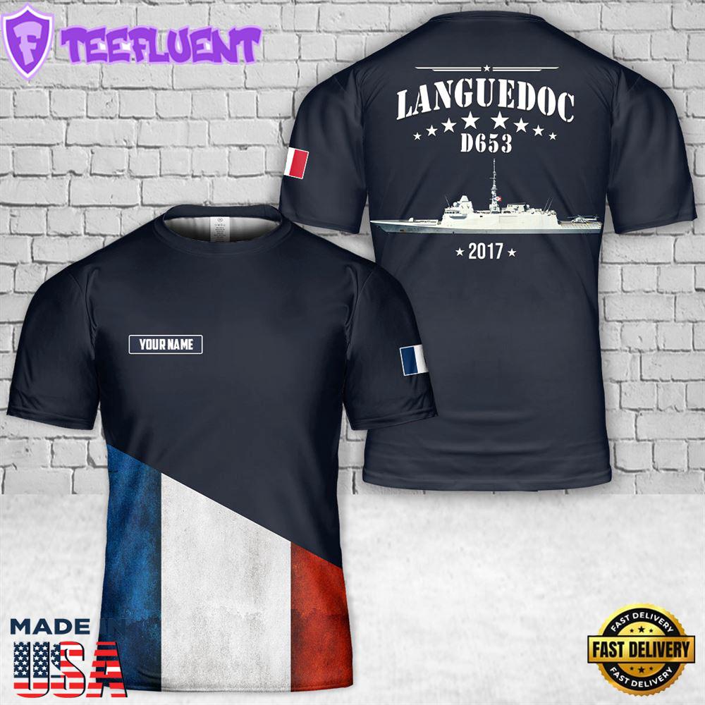 Custom Name French Navy Languedoc (D653) T-Shirt 3D