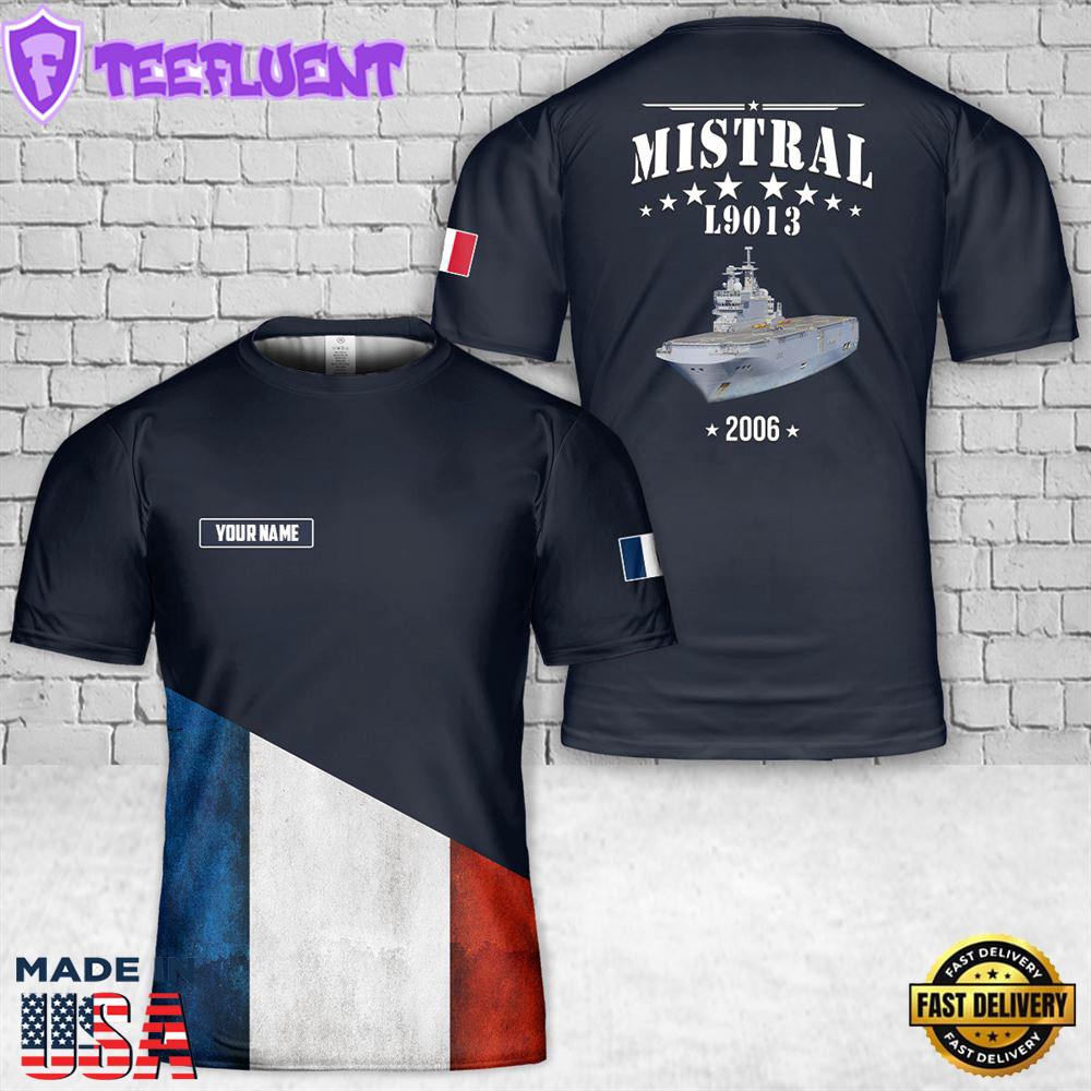 Custom Name French Navy Mistral (L9013) T-Shirt 3D