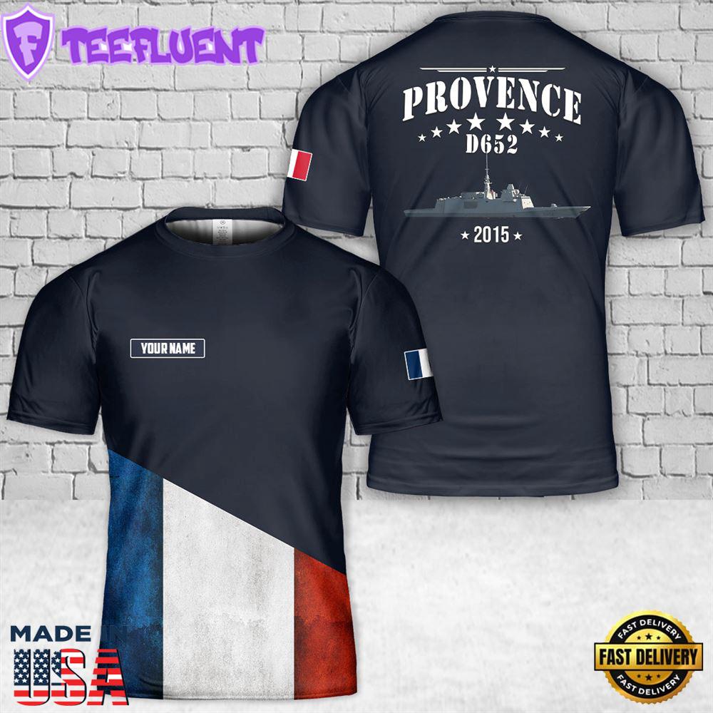 Custom Name French Navy Provence (D652) T-Shirt 3D