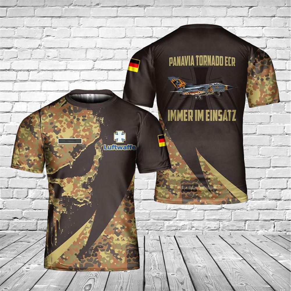 Custom Name German Air Force Luftwaffe Panavia Tornado ECR Tiger Scheme 3D T-shirt