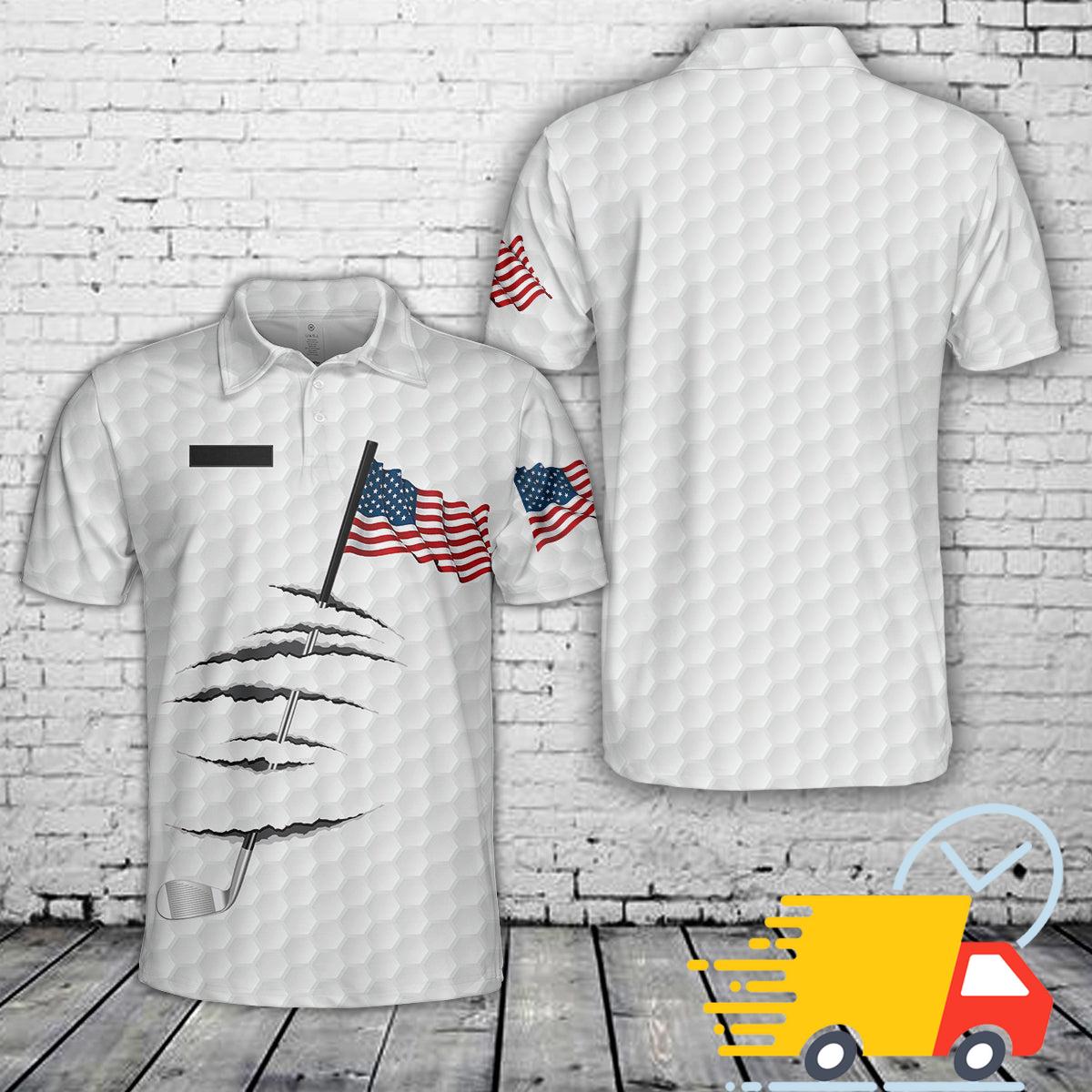 Custom Name Golf American Flag 4th Of July Patriotic Polo Shirt Custom Name Golf American Flag 4th Of July Patriotic Polo Shirt