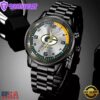 Custom Name Green Bay Packers NFL Black Stainless Steel Watch Gifts For Fans