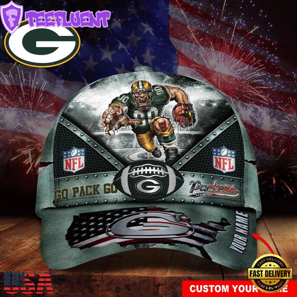 Custom Name Green Bay Packers NFL Super Bowl LIX Baseball Cap