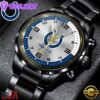 Custom Name Indianapolis Colts NFL Black Stainless Steel Watch Gifts For Fans