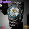 Custom Name Jacksonville Jaguars NFL Black Stainless Steel Watch Gifts For Fans