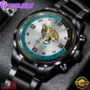 Custom Name Jacksonville Jaguars NFL Black Stainless Steel Watch Gifts For Fans