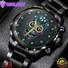Custom Name Jacksonville Jaguars NFL Men Black Stainless Steel Watch Gift For Fans