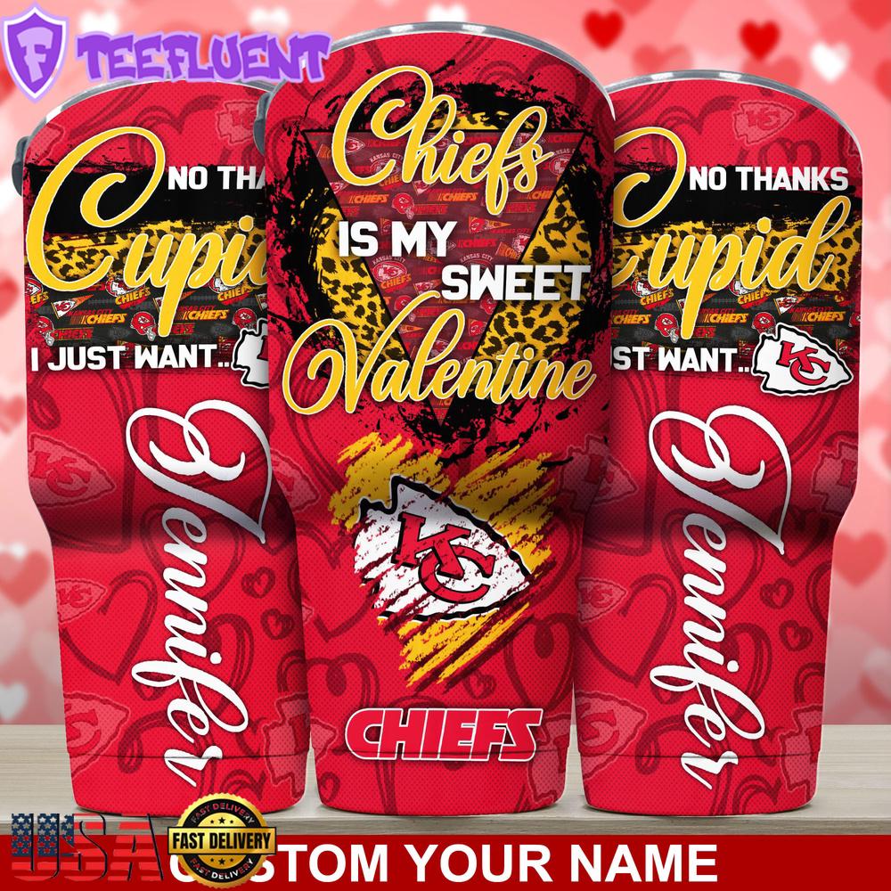 Custom Name Kansas City Chiefs NFL You Are My Sweet Valentine Day Tumbler