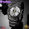Custom Name Las Vegas Raiders NFL Black Stainless Steel Watch Gifts For Fans