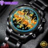 Custom Name Los Angeles Chargers NFL 3D Men Black Stainless Steel Watch Gift For Fans