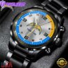 Custom Name Los Angeles Chargers NFL Black Stainless Steel Watch Gifts For Fans