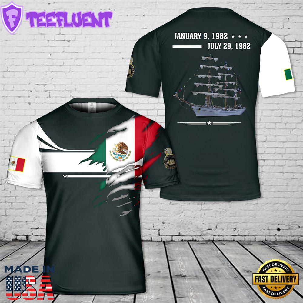 Custom Name Mexican Navy ARM Cuauht?moc (BE01) 3D T-shirt