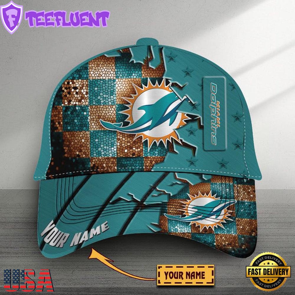 Custom Name Miami Dolphins Classic Baseball Cap