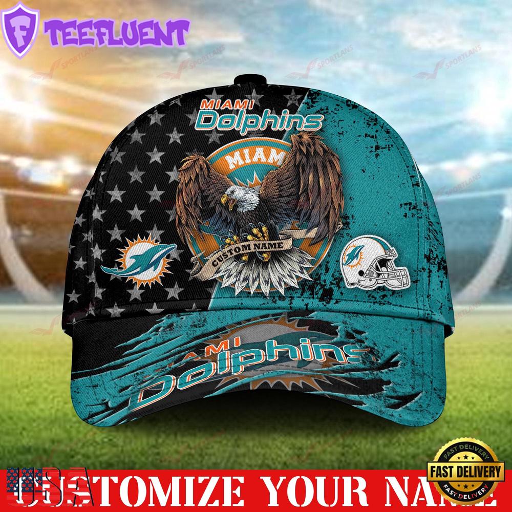 Custom Name Miami Dolphins NFL 3D Classic Baseball Cap Classic Cap