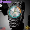 Custom Name Miami Dolphins NFL Black Stainless Steel Watch Gifts For Fans