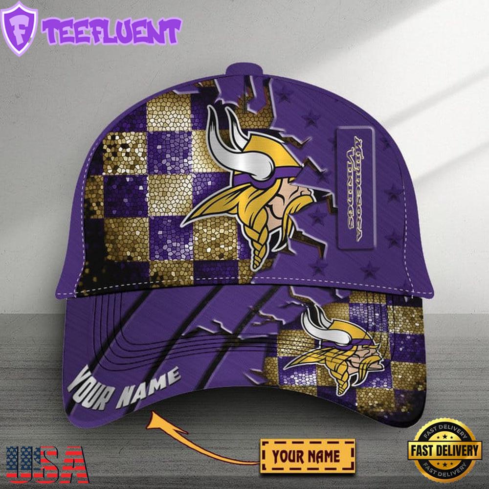 Custom Name Minnesota Vikings Classic Baseball Cap