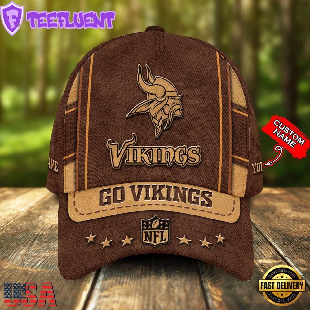 Custom Name Minnesota Vikings Nfl Team Sport Baseball Cap