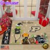 Custom Name NCAA Purdue Boilermakers Grinch Christmas Welcome Football Doormat