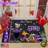 Custom Name NCAA TCU Horned Frogs Grinch Christmas Welcome Football Doormat