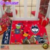 Custom Name NCAA Uconn Huskies Grinch Christmas Welcome Football Doormat