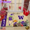 Custom Name NCAA Washington Huskies Grinch Christmas Welcome Football Doormat