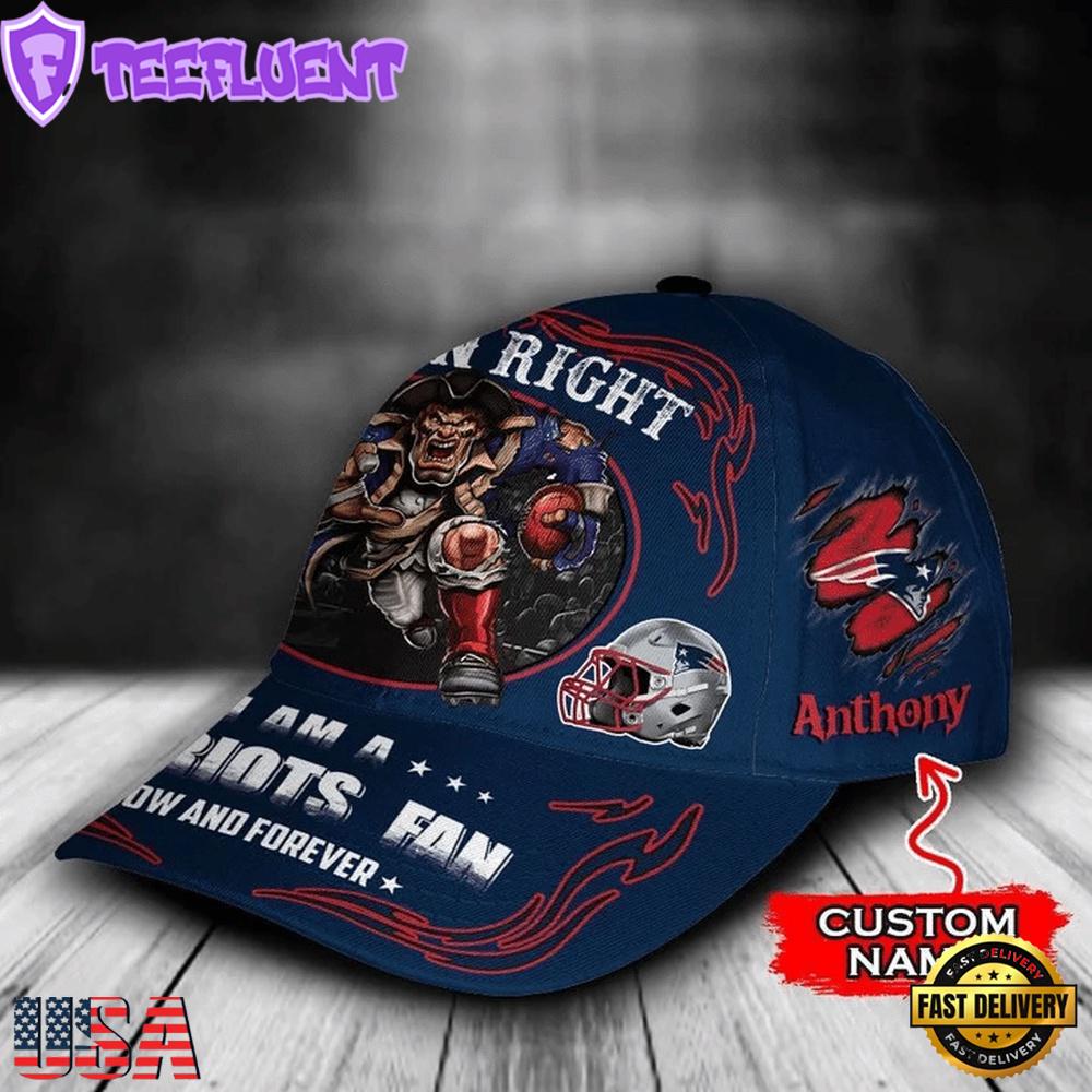 Custom Name New England Patriots NFL Mascot Damn Right Football Team Super Bowl LIX Baseball Caps Custom Name New England Patriots NFL Mascot Damn Right Football Team Super Bowl LIX Baseball Caps
