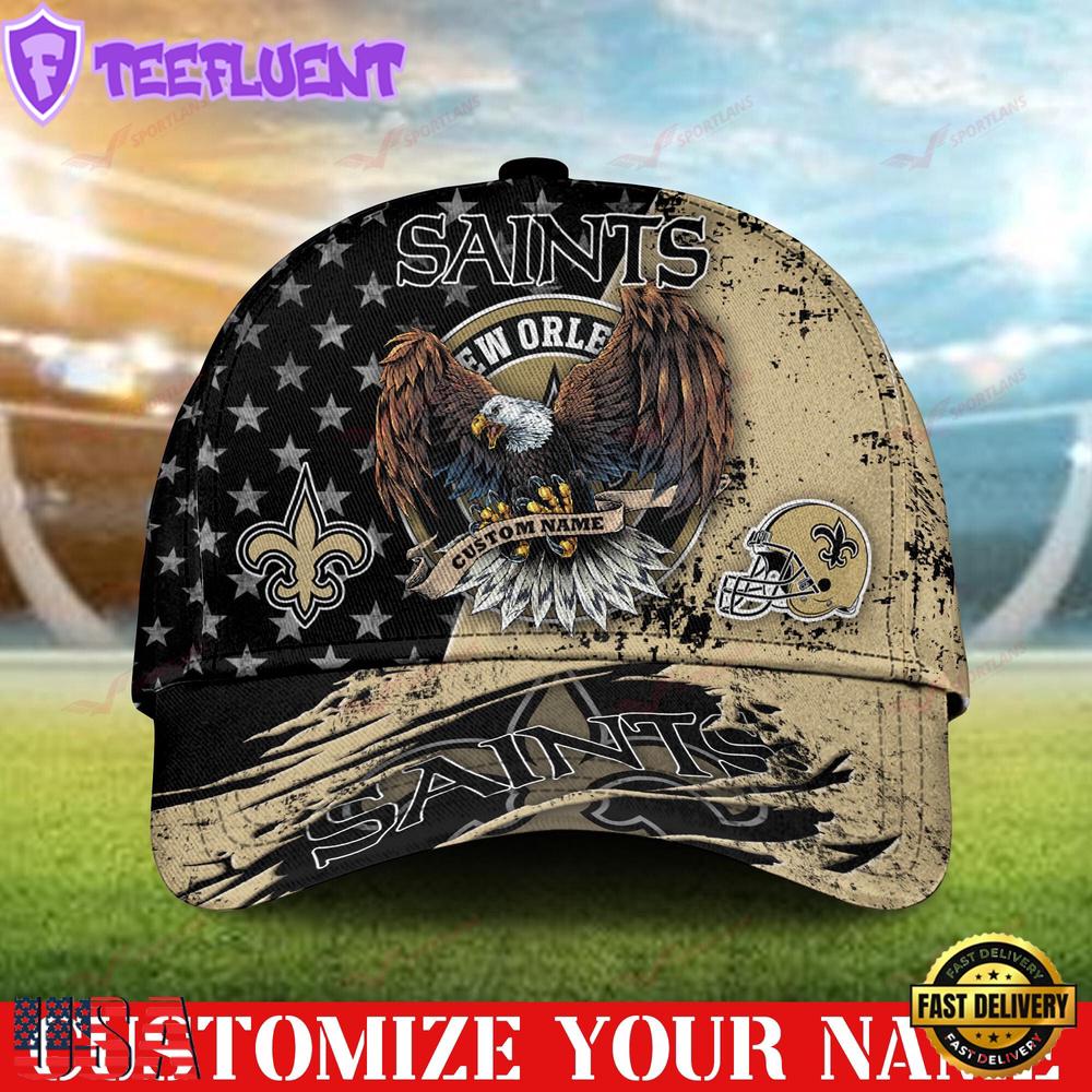 Custom Name New Orleans Saints NFL 3D Classic Baseball Cap Classic Cap