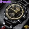 Custom Name New Orleans Saints NFL 3D Men Black Stainless Steel Watch Gift For Fans