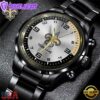Custom Name New Orleans Saints NFL Black Stainless Steel Watch Gifts For Fans