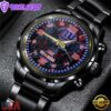 Custom Name New York Giants NFL 3D Men Black Stainless Steel Watch Gift For Fans