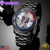 Custom Name New York Giants NFL Black Stainless Steel Watch Gifts For Fans