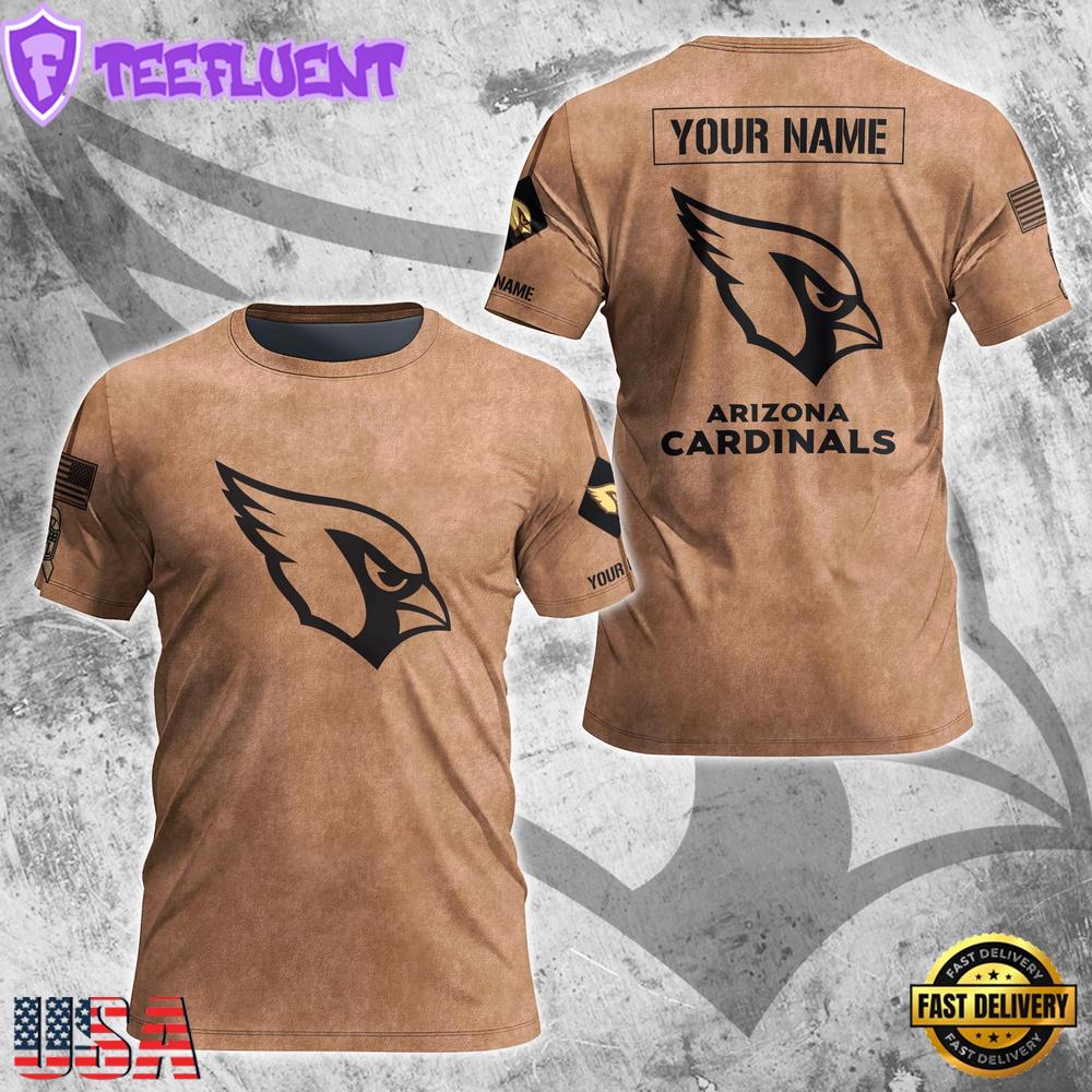 Custom Name NFL Arizona Cardinals Team Football 3D T-Shirt