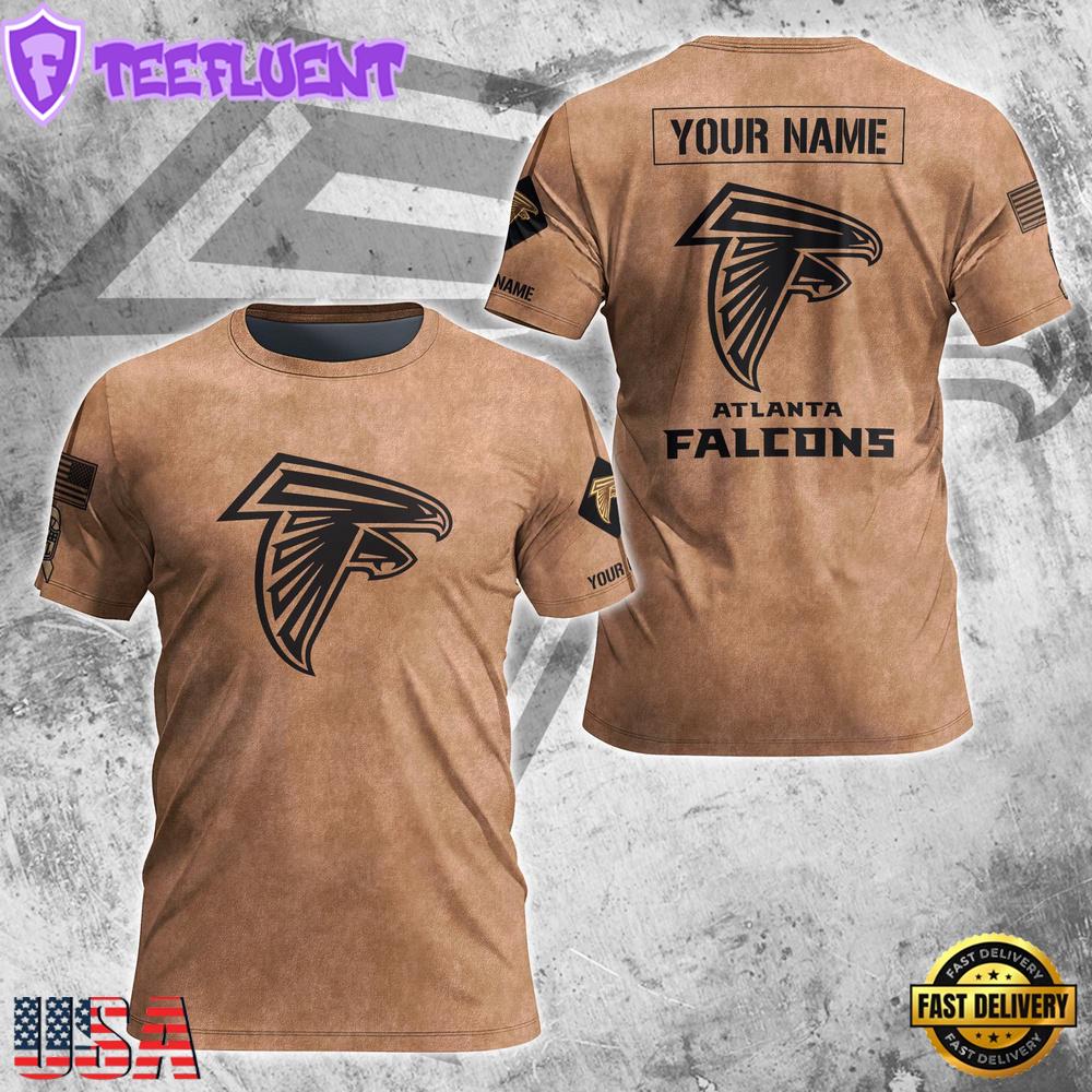 Custom Name NFL Atlanta Falcons Team Football 3D T-Shirt