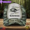 Custom Name NFL Baltimore Ravens Camo Hunting Classic Cap For Fans