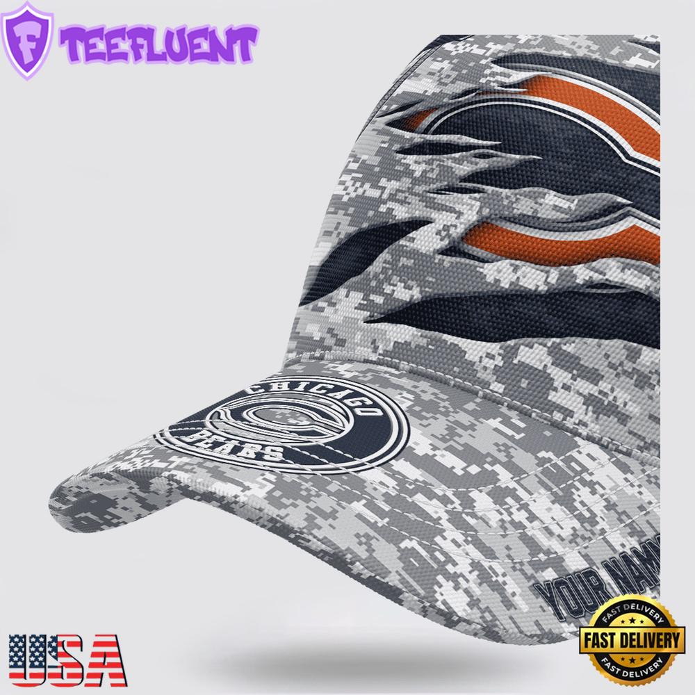 Custom Name NFL Bears Camo US Classic Baseball Cap Hats Custom Name NFL Bears Camo US Classic Baseball Cap Hats