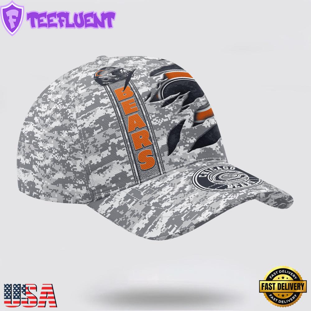 Custom Name NFL Bears Camo US Classic Baseball Cap Hats Custom Name NFL Bears Camo US Classic Baseball Cap Hats