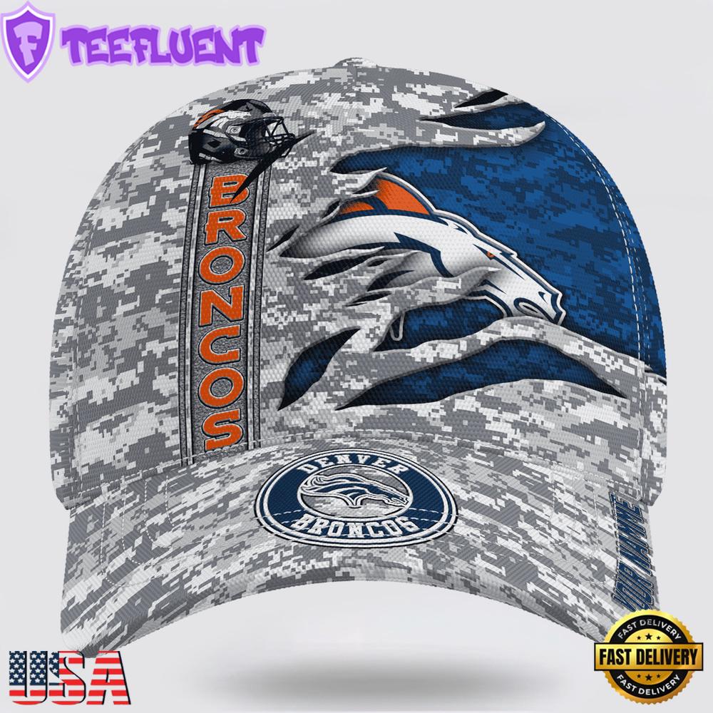 Custom Name NFL Broncos Camo US Classic Baseball Cap Hats Custom Name NFL Broncos Camo US Classic Baseball Cap Hats