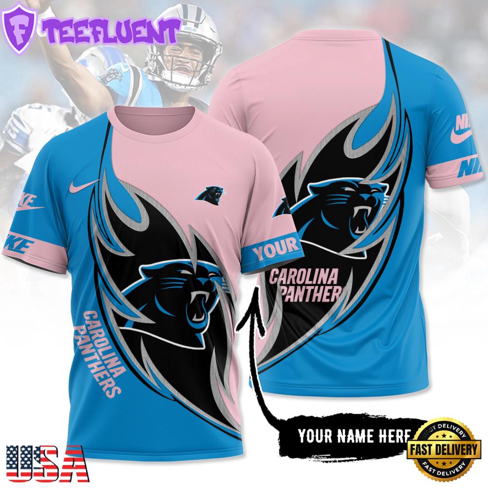 Custom Name NFL Carolina Panthers All Over Print T-Shirt For Fans