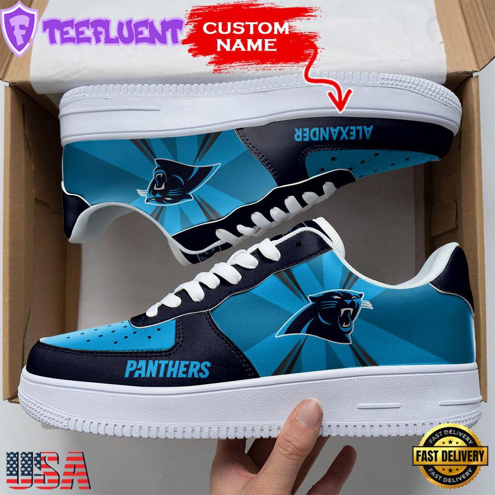 Custom Name NFL Carolina Panthers Custom Air Force 1 Shoes For Fans